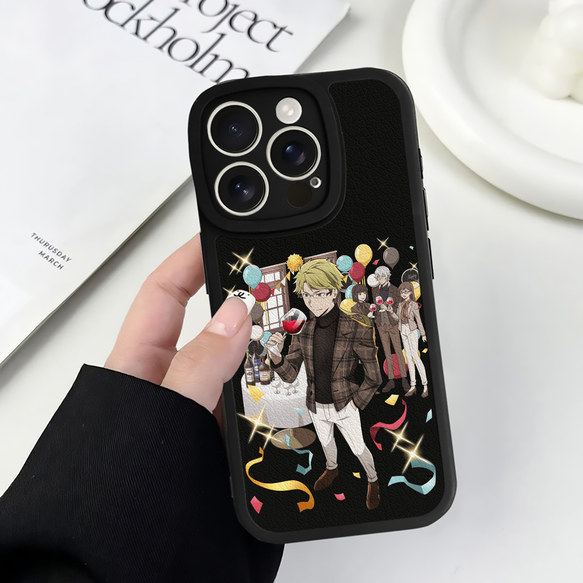 （画像用） 文豪ストレイドッグス Bungo Stray Dogs 【iPhone 16シリーズ対応】シリコンスマホケース（レザー調） 材質：シリコン